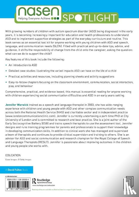 Warwick, Jennifer (London Communication Clinic - Supporting SLCN in Children with ASD in the Early Years