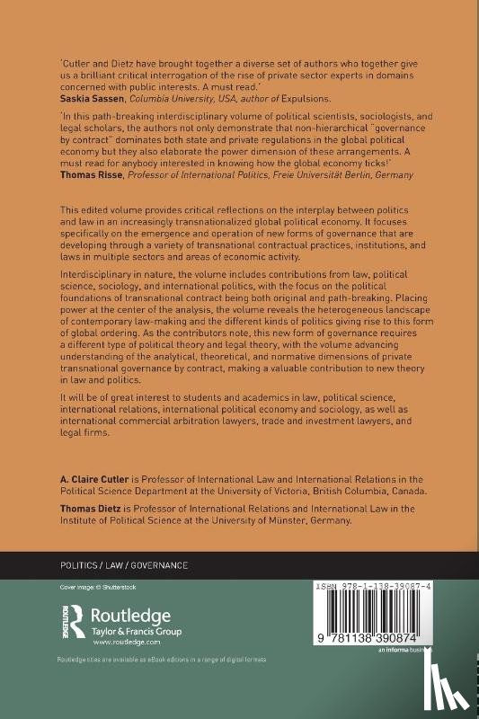  - The Politics of Private Transnational Governance by Contract