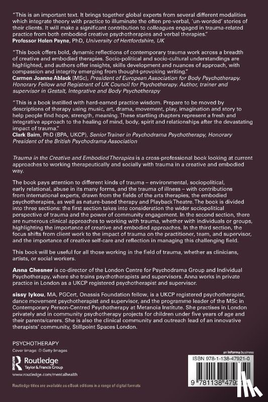  - Trauma in the Creative and Embodied Therapies