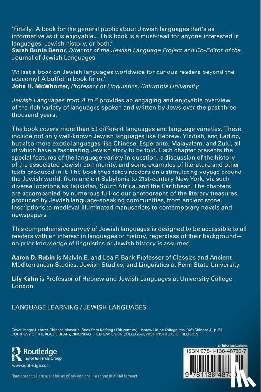 Rubin, Aaron D., Kahn, Lily - Jewish Languages from A to Z