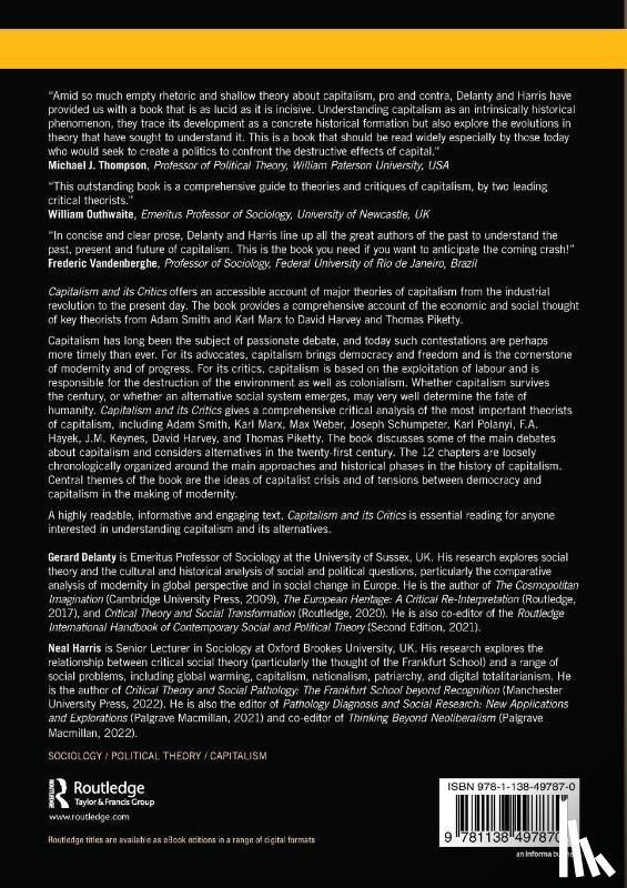 Delanty, Gerard (University of Sussex, Harris, Neal (Oxford Brookes University - Capitalism and its Critics