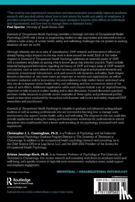 Cunningham, Christopher J. L. (The University of Tennessee at Chattanooga, Black, Kristen Jennings (The University of Tennessee at Chattanooga - Essentials of Occupational Health Psychology