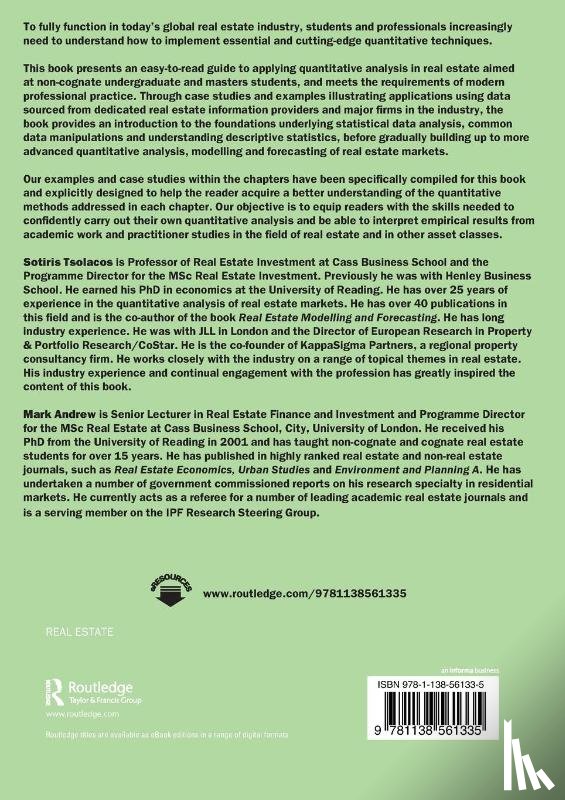 Tsolacos, Sotiris (University of Reading, Andrew, Mark (Cass Business School - Applied Quantitative Analysis for Real Estate