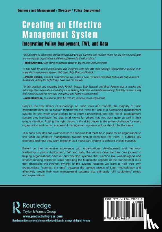 Graupp, Patrick, Steward, Skip, Parsons, Brad - Creating an Effective Management System