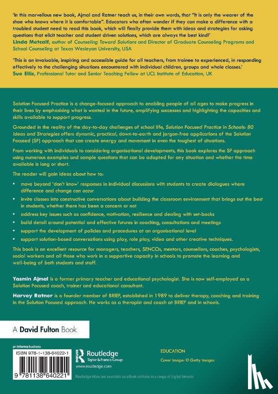 Ajmal, Yasmin, Ratner, Harvey (founding member of BRIEF - Solution Focused Practice in Schools