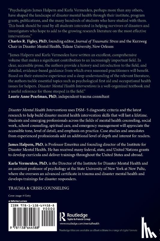 Halpern, James (State University of New York at New Paltz, Vermeulen, Karla (State University of New York at New Paltz - Disaster Mental Health Interventions
