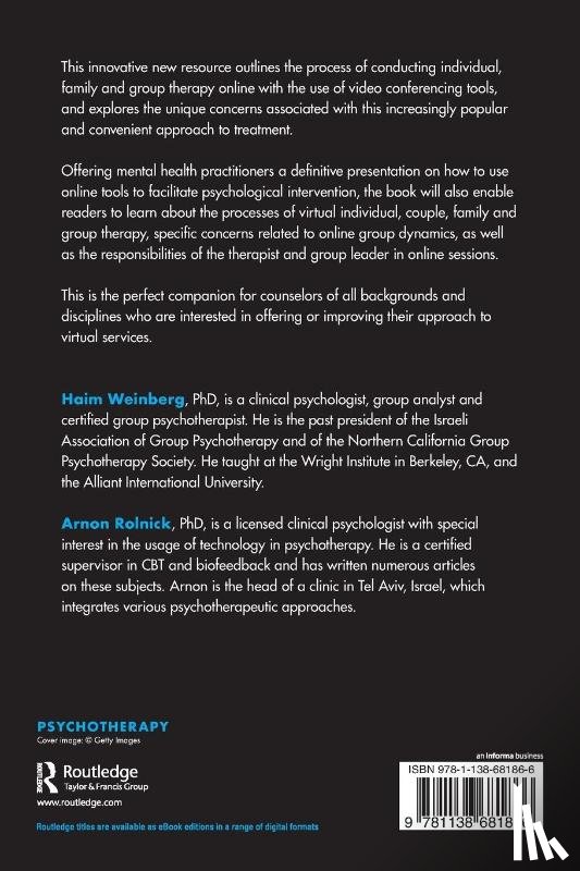 Weinberg, Haim (Wright Institute; Alliant International University), Rolnick, Arnon - Theory and Practice of Online Therapy