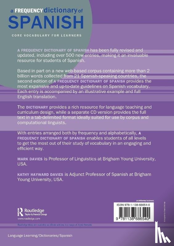 Davies, Mark (Brigham Young University, Hayward Davies, Kathy - A Frequency Dictionary of Spanish