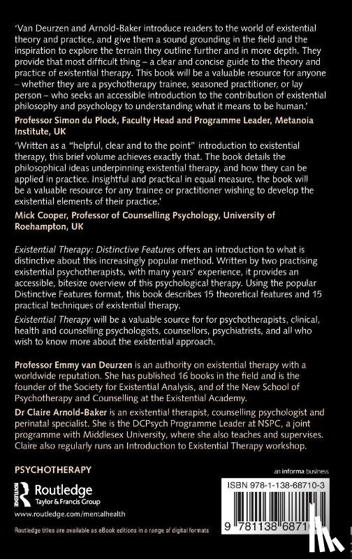 van Deurzen, Emmy (New School of Psychotherapy and Counselling, Arnold-Baker, Claire (New School of Psychotherapy and Counselling - Existential Therapy