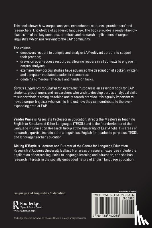 Viana, Vander (University of Stirling, O'Boyle, Aisling - Corpus Linguistics for English for Academic Purposes