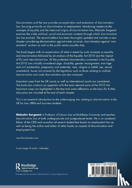Sargeant, Malcolm (Middlesex University - Discrimination and the Law 2e
