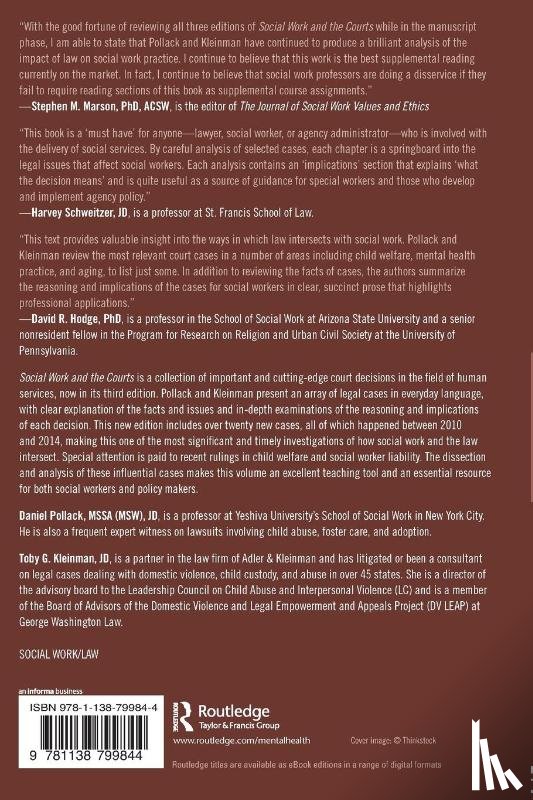 Pollack, Daniel (Yeshiva University, Kleinman, Toby G. (Adler & Kleinman - Social Work and the Courts