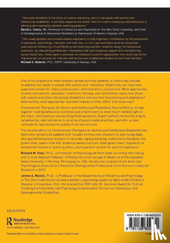  - Controversial Therapies for Autism and Intellectual Disabilities