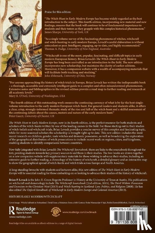 Levack, Brian P. (The University of Texas at Austin - The Witch-Hunt in Early Modern Europe