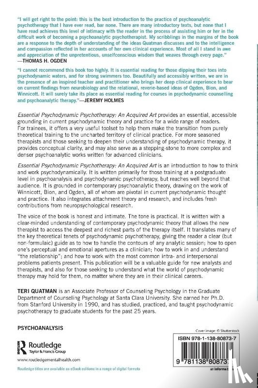 Quatman, Teri (Santa Clara University) - Essential Psychodynamic Psychotherapy