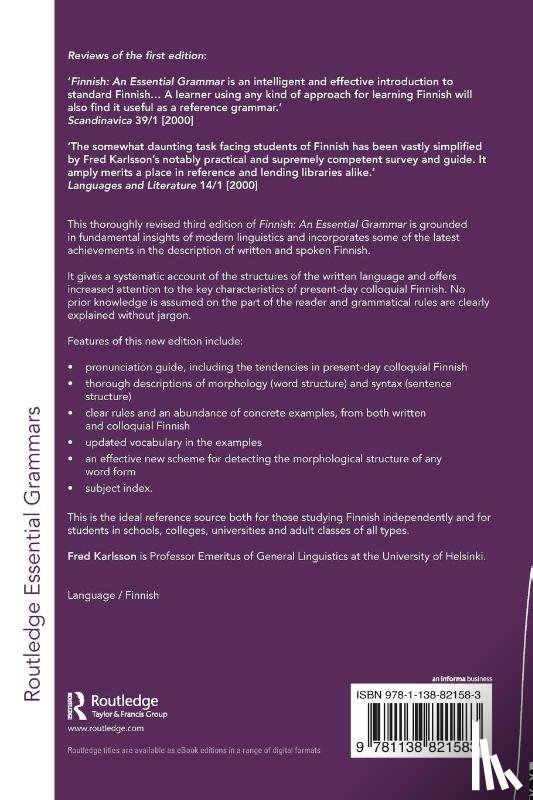 Karlsson, Fred (University of Helsinki - Finnish: An Essential Grammar