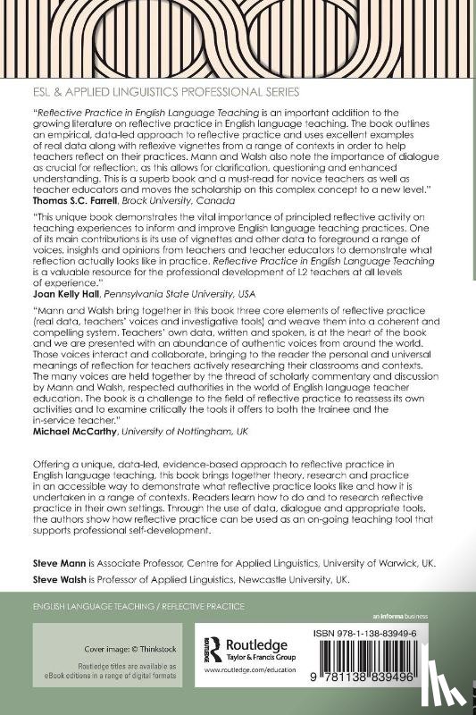 Mann, Steve (University of Warwick, Walsh, Steve (Newcastle University - Reflective Practice in English Language Teaching