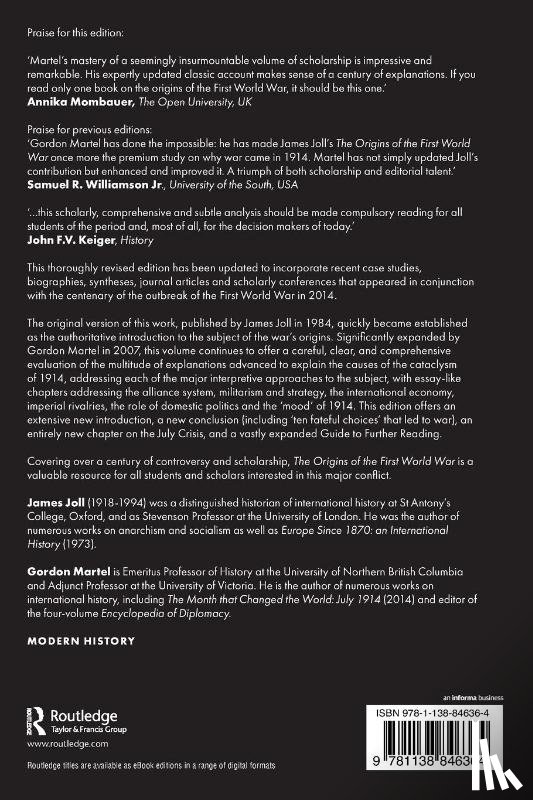 Joll, James, Martel, Gordon (University of Northern British Columbia - The Origins of the First World War