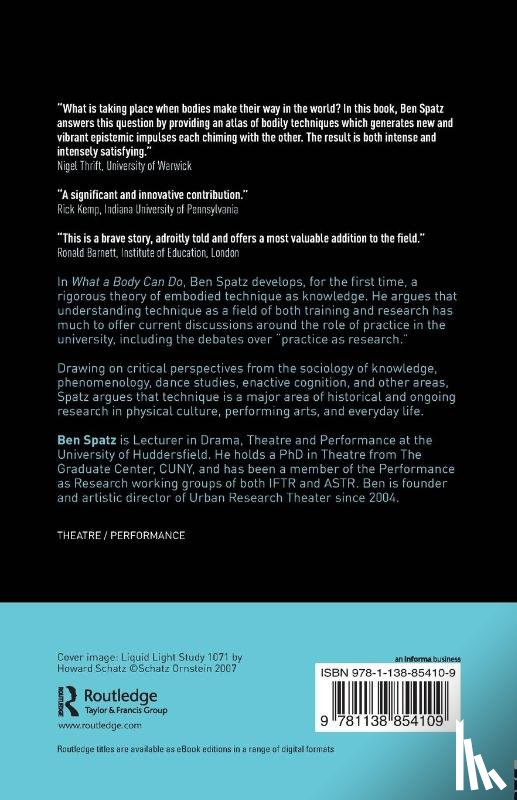 Spatz, Ben (Huddersfield University) - What a Body Can Do