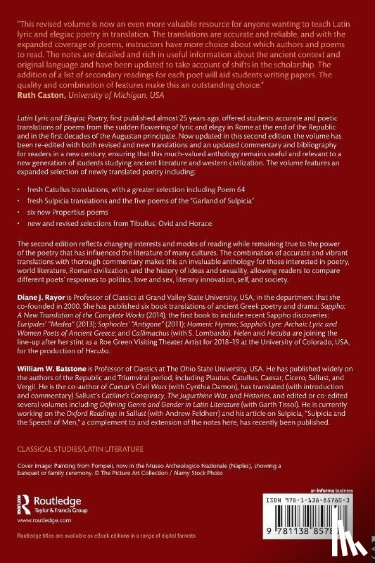  - Latin Lyric and Elegiac Poetry