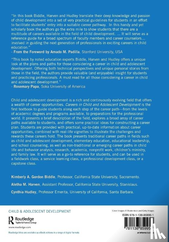 Gordon Biddle, Kimberly A. (California State University, Harven, Aletha M. (California State University, Hudley, Cynthia (University of California - Careers in Child and Adolescent Development