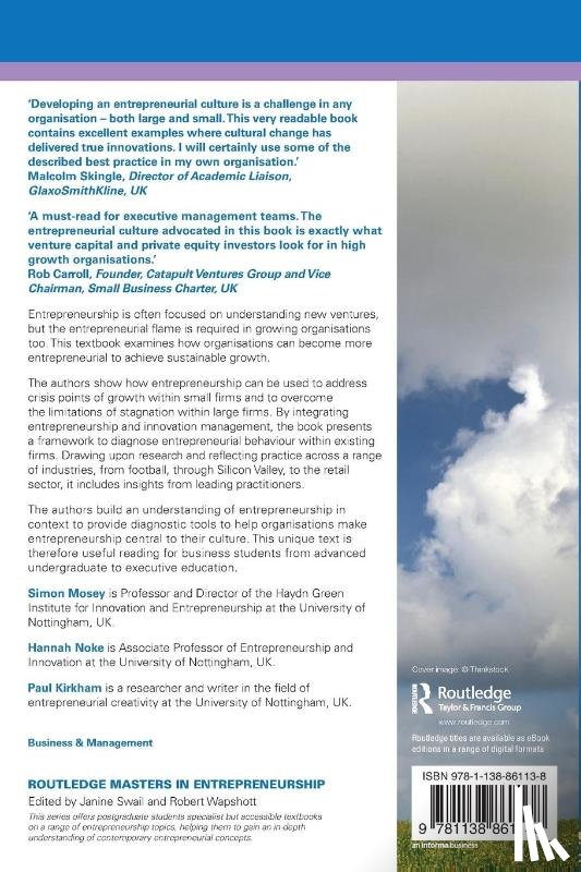 Mosey, Simon (University of Nottingham, Noke, Hannah (University of Nottingham, Kirkham, Paul - Building an Entrepreneurial Organisation