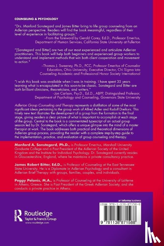 Bitter, James Robert, Sonstegard, Manford A. - Adlerian Group Counseling and Therapy