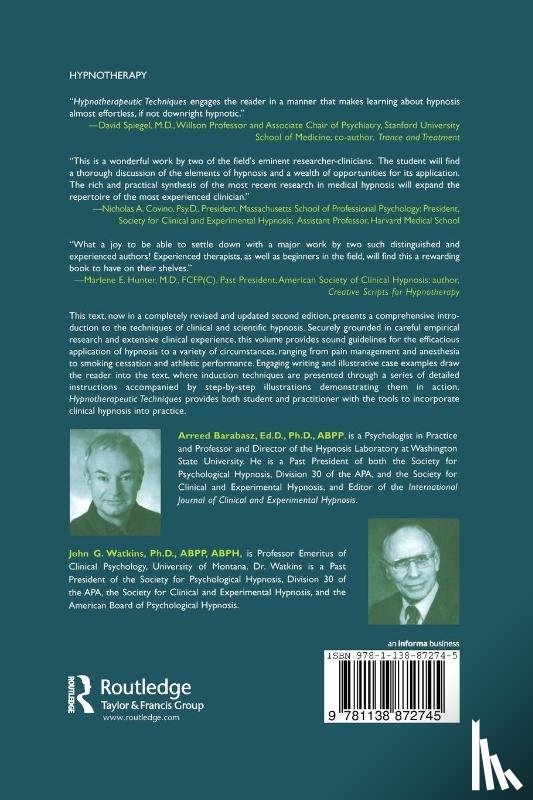 Barabasz, Arreed, Watkins, John G. (University of Montana - Hypnotherapeutic Techniques