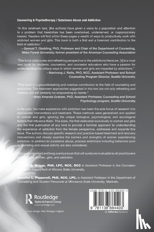 Briggs, Cynthia A. (Winona State University, Pepperell, Jennifer L. (Minnesota State University – Mankato - Women, Girls, and Addiction