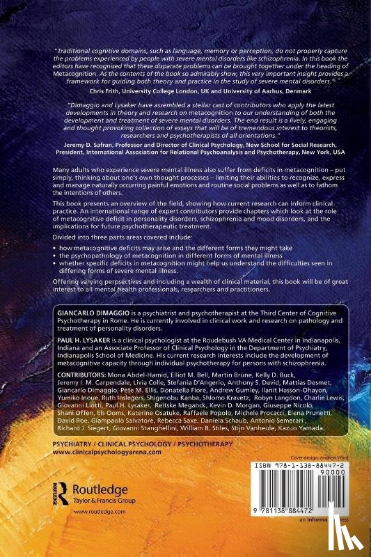  - Metacognition and Severe Adult Mental Disorders