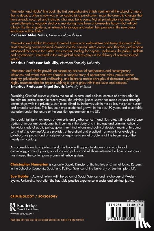 Hamerton, Christopher, Hobbs, Sue - Privatising Criminal Justice