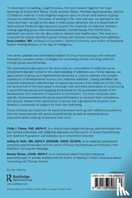 Flores, Philip J. (Emory University, Roth, Jeffrey (Medical Director at Working Sobriety Chicago, Straus, Barney - Group Psychotherapy with Addicted Populations
