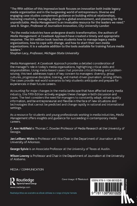 Hollifield, Ann (University of Georgia, Wicks, Jan LeBlanc (University of Arkansas, Sylvie, George (University of Texas at Austin, Lowrey, Wilson (The University of Alabama - Media Management