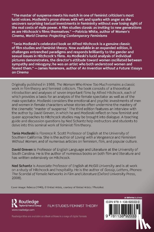 Modleski, Tania (University of Southern California - The Women Who Knew Too Much
