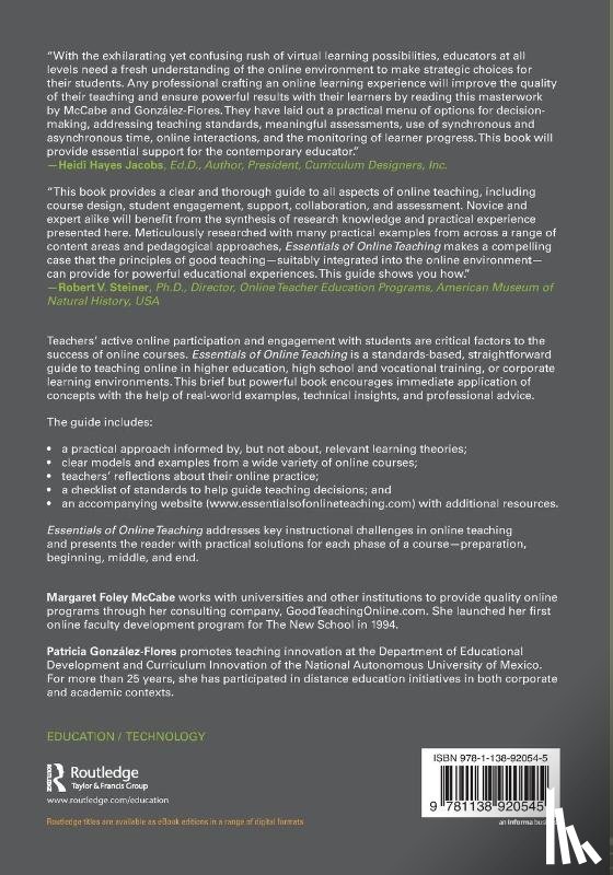 Foley McCabe, Margaret (Good Teaching Online, Gonzalez-Flores, Patricia - Essentials of Online Teaching