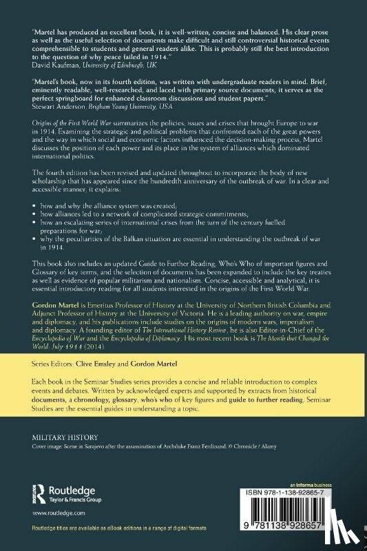 Martel, Gordon (University of Northern British Columbia - Origins of the First World War