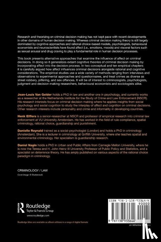  - Affect and Cognition in Criminal Decision Making