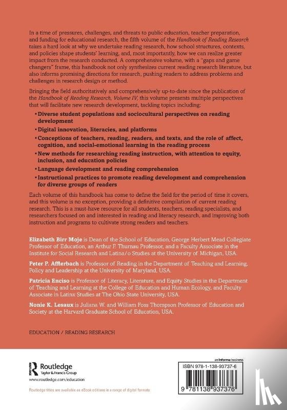 Moje, Elizabeth Birr, Afflerbach, Peter P., Enciso, Patricia, Lesaux, Nonie K - Handbook of Reading Research, Volume V