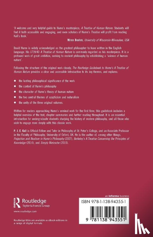 Kail, P. J. E. (University of Oxford - The Routledge Guidebook to Hume’s A Treatise of Human Nature