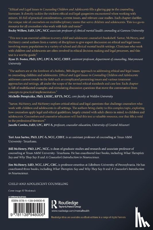  - Ethical and Legal Issues in Counseling Children and Adolescents