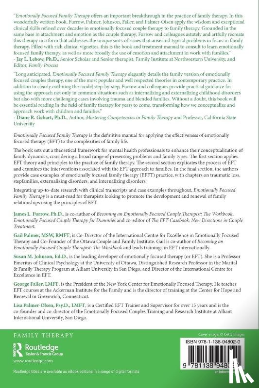 Furrow, James L., Palmer, Gail, Johnson, Susan M., Faller, George - Emotionally Focused Family Therapy