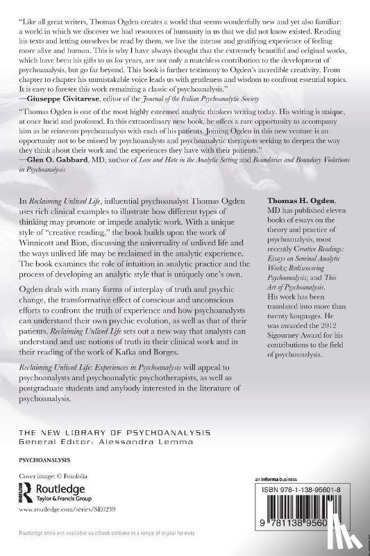 Ogden, Thomas - Reclaiming Unlived Life