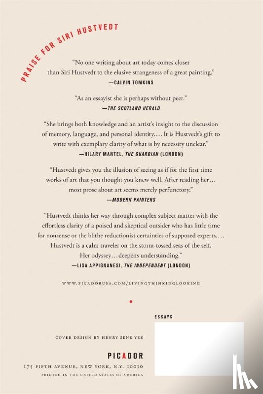 SIRI HUSTVEDT - LIVING THINKING LOOKING