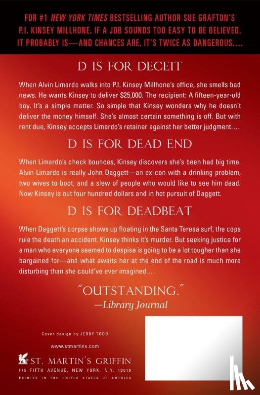 Grafton, Sue - D IS FOR DEADBEAT