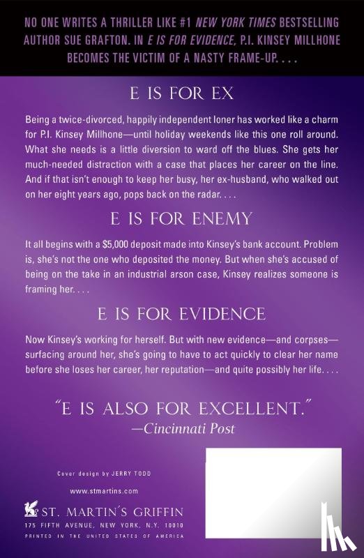 Grafton, Sue - E IS FOR EVIDENCE