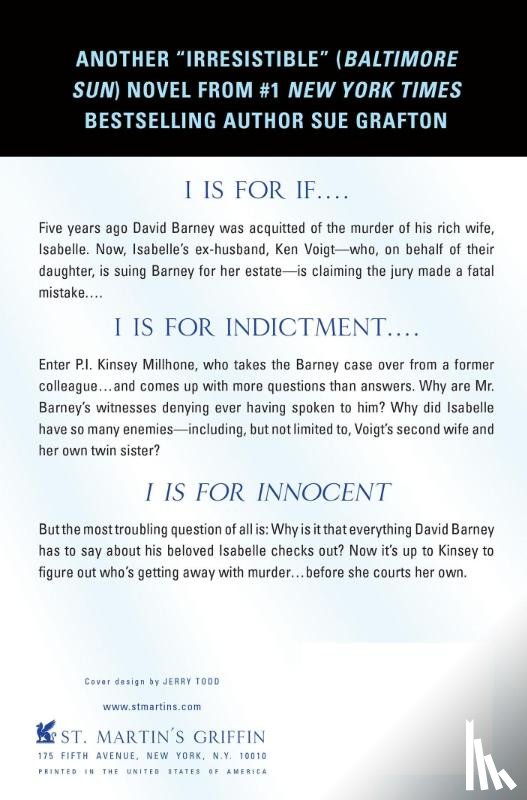 Grafton, Sue - I IS FOR INNOCENT