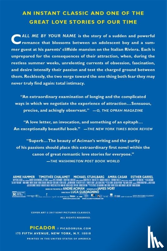 Aciman, Andre - Call Me by Your Name. Movie Tie-In
