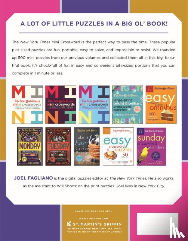Joel Fagliano, Fagliano - New York Times Big Book of Mini Crosswords