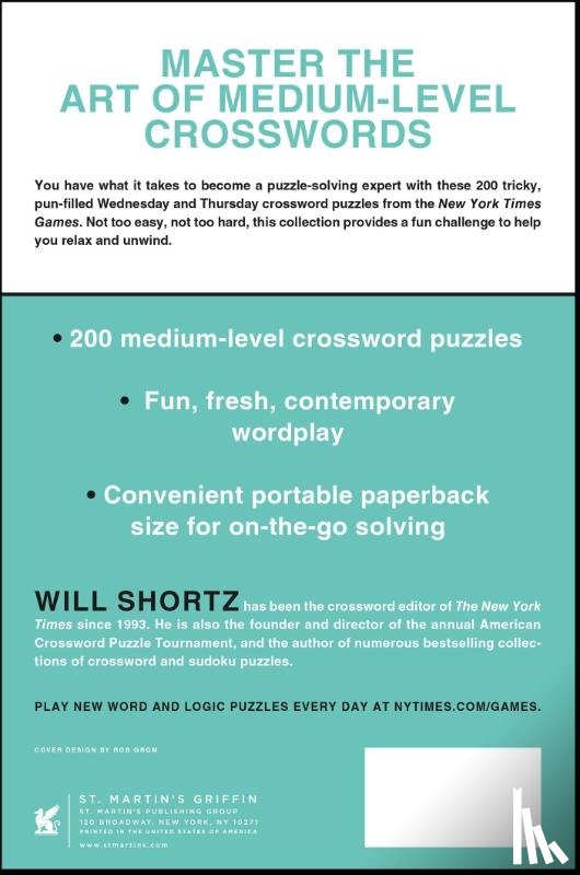 Shortz, Will - New York Times Games Strictly Medium Crossword Puzzles Volume 2