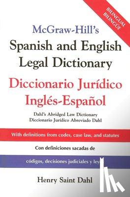 Saint Dahl, Henry - McGraw Hill's Spanish/English Legal Dict (Pb)